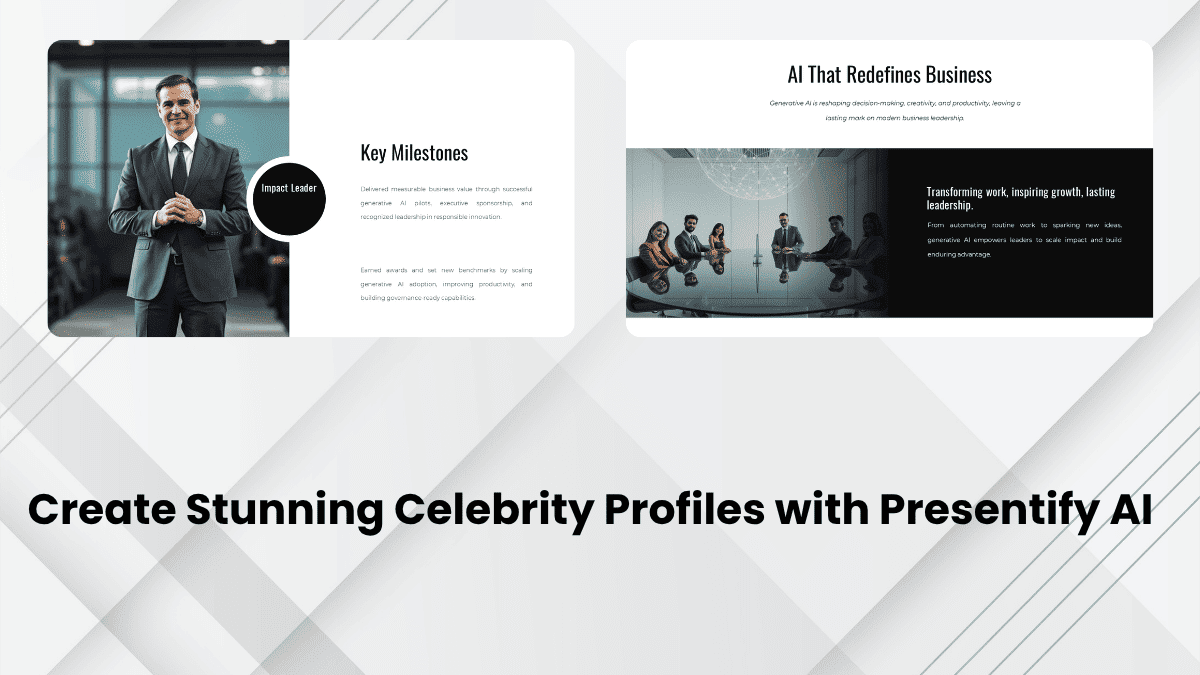 Celebrity Profile Deck closing slide with achievements, future outlook, and a strong presentation-ready summary layout.