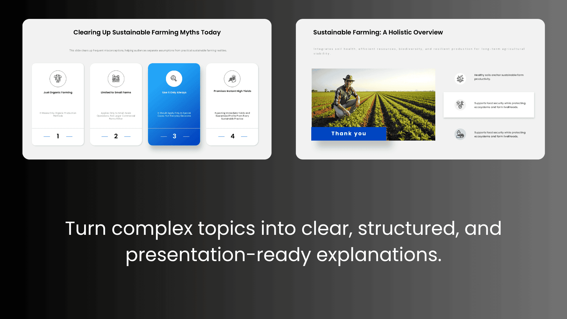 Presentation template for turning complex topics into clear, structured, and easy-to-understand explanations.
