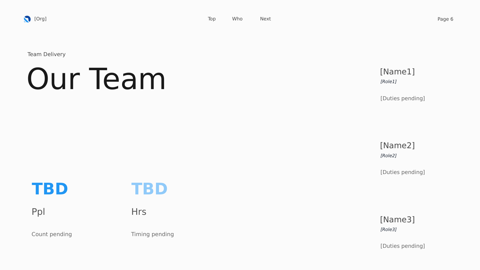 Team and Delivery