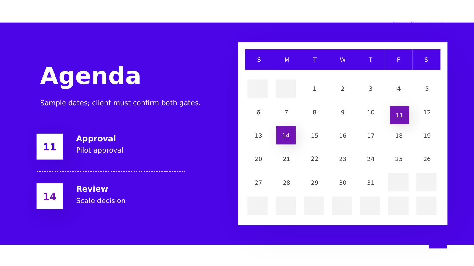 Decision Agenda Calendar