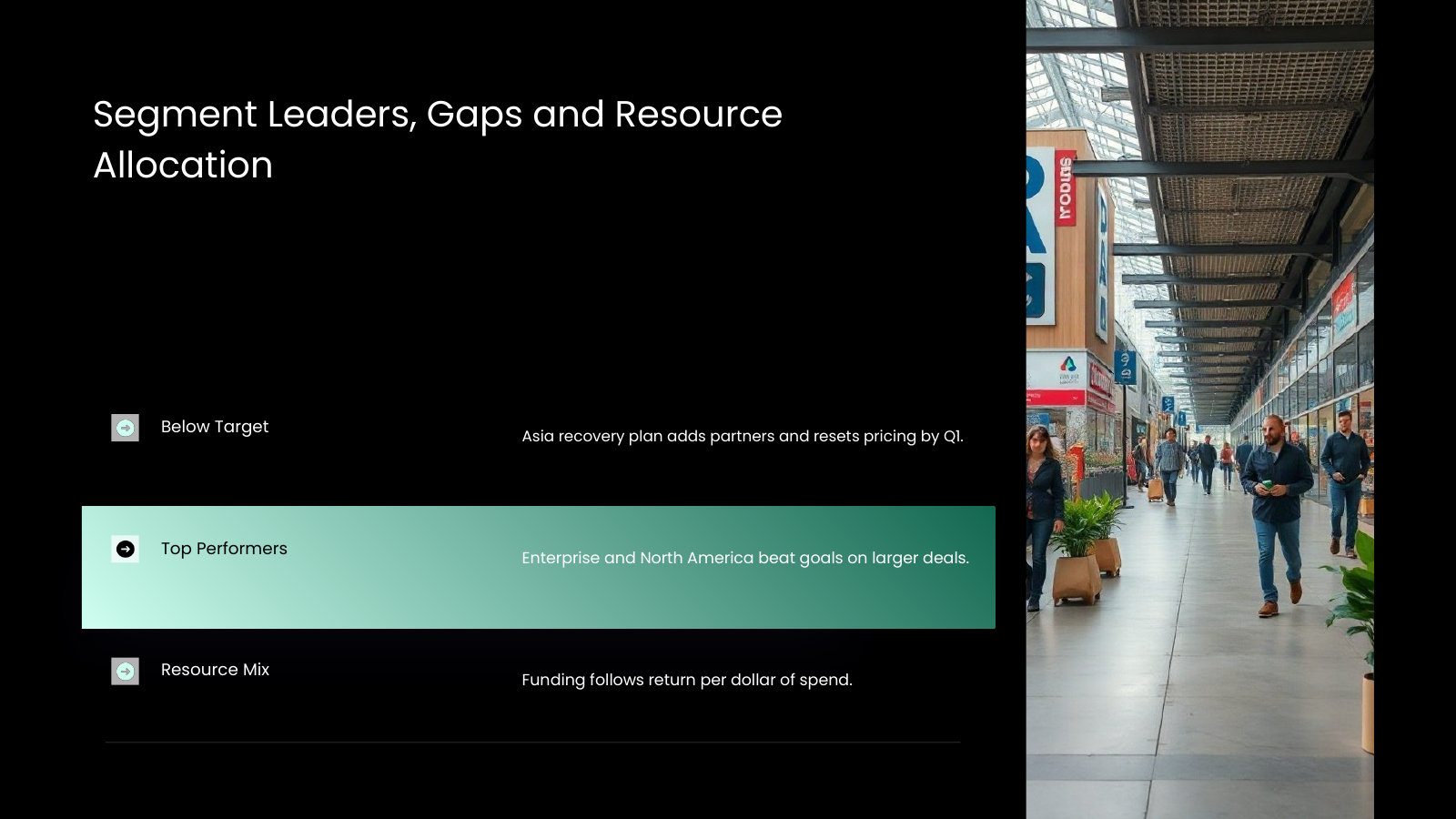 Segment Leaders, Gaps and Resources