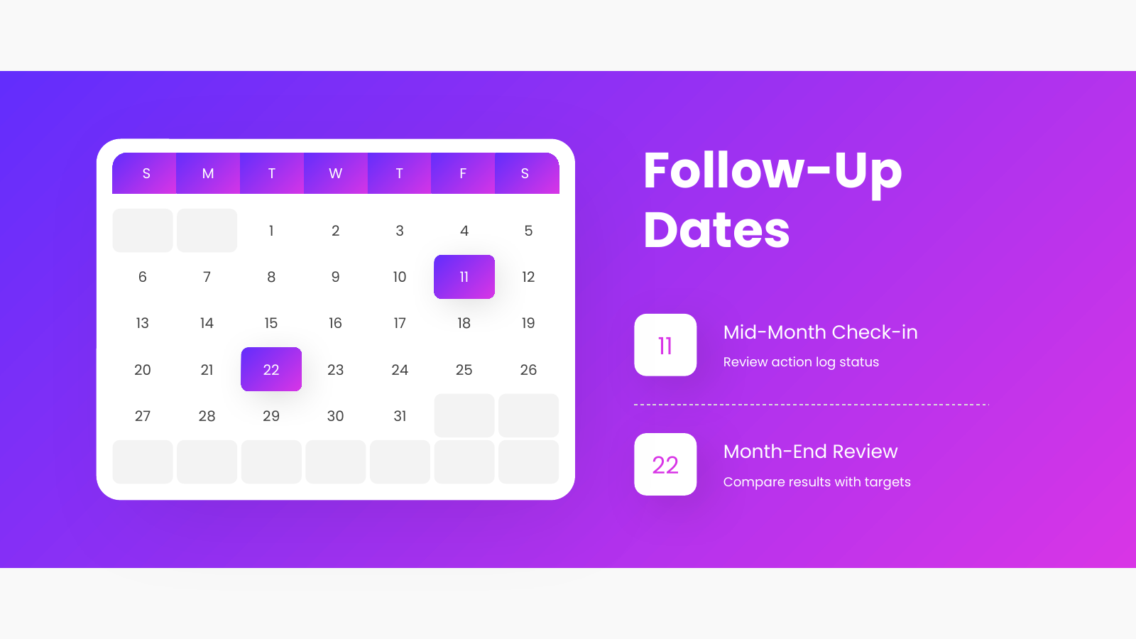 Follow-Up Plan Calendar