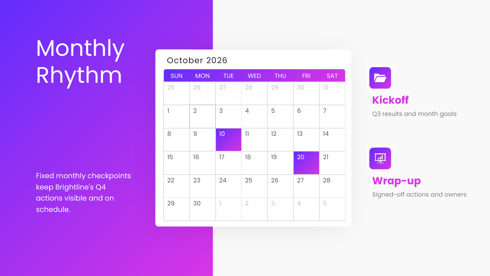 Monthly Calendar Overview