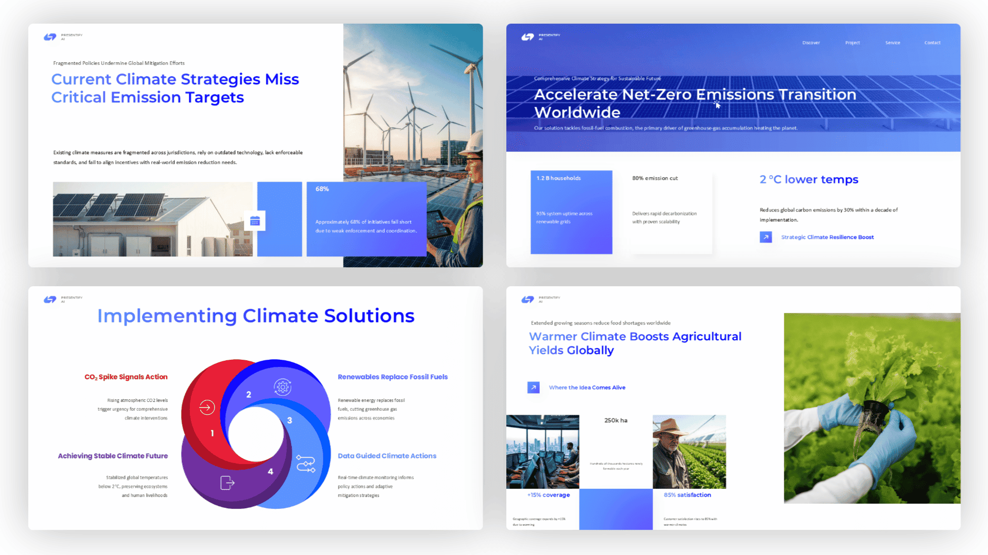 Slides covering current challenges, recommended strategy, implementation approach, expected benefits, and success measures.