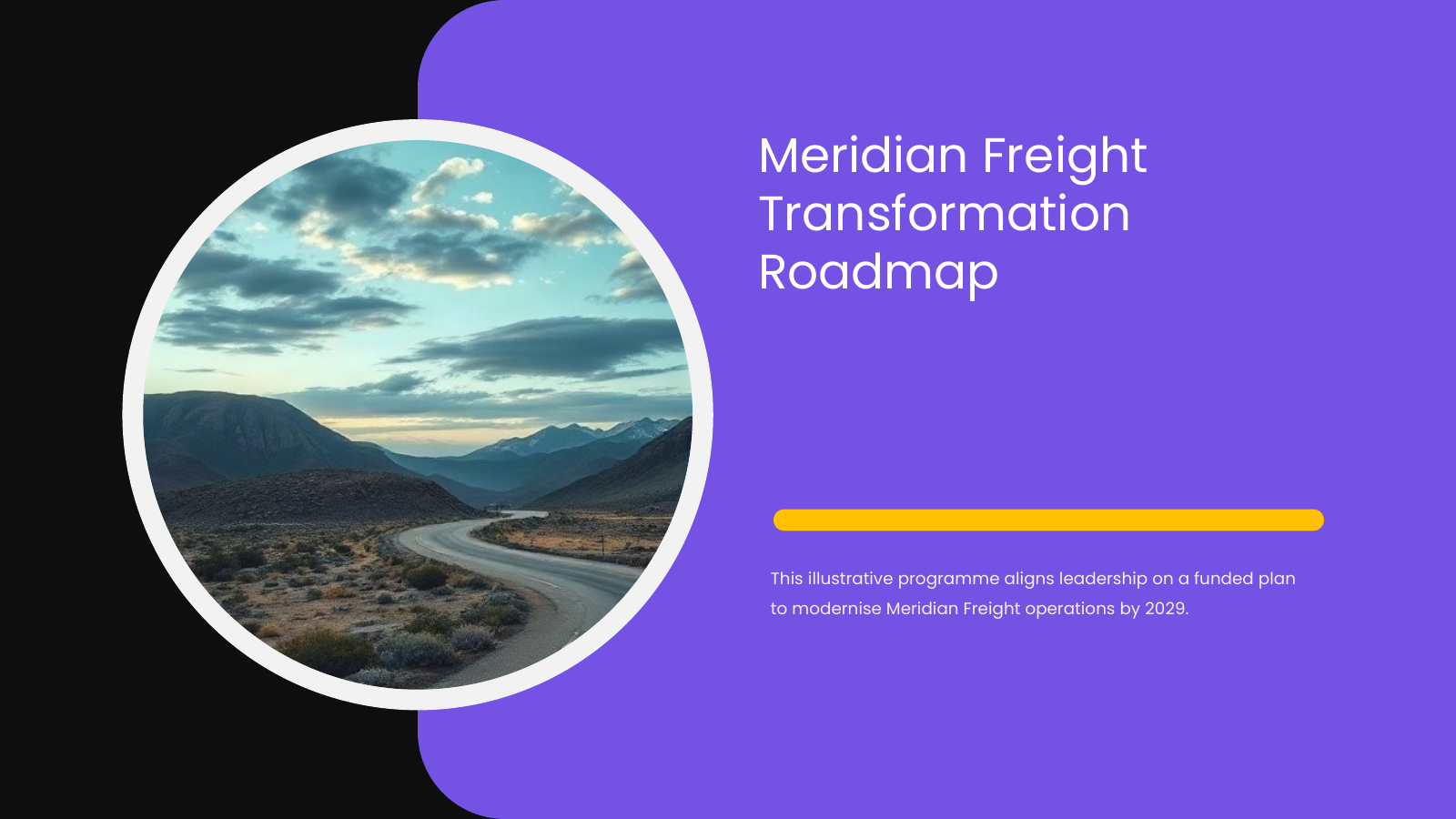 Strategic Plan and Transformation Roadmap template cover slide