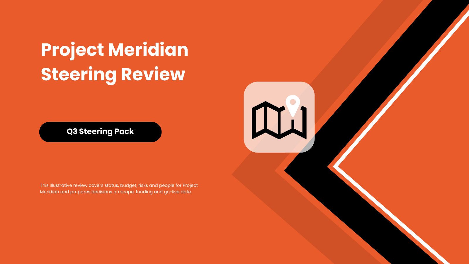 Project Status Review – Steering Committee Pack template cover slide