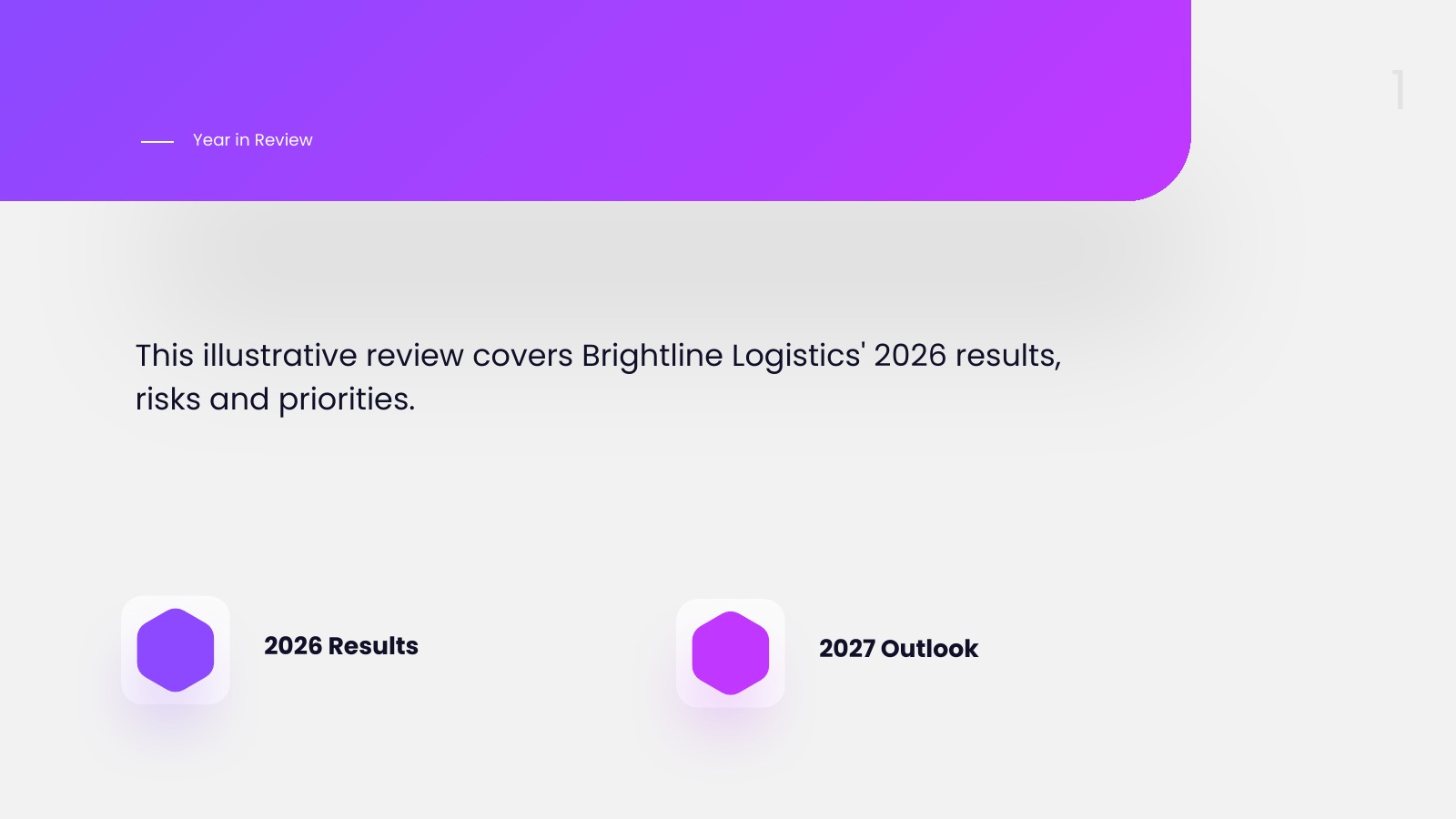 Annual Results Review Report template cover slide