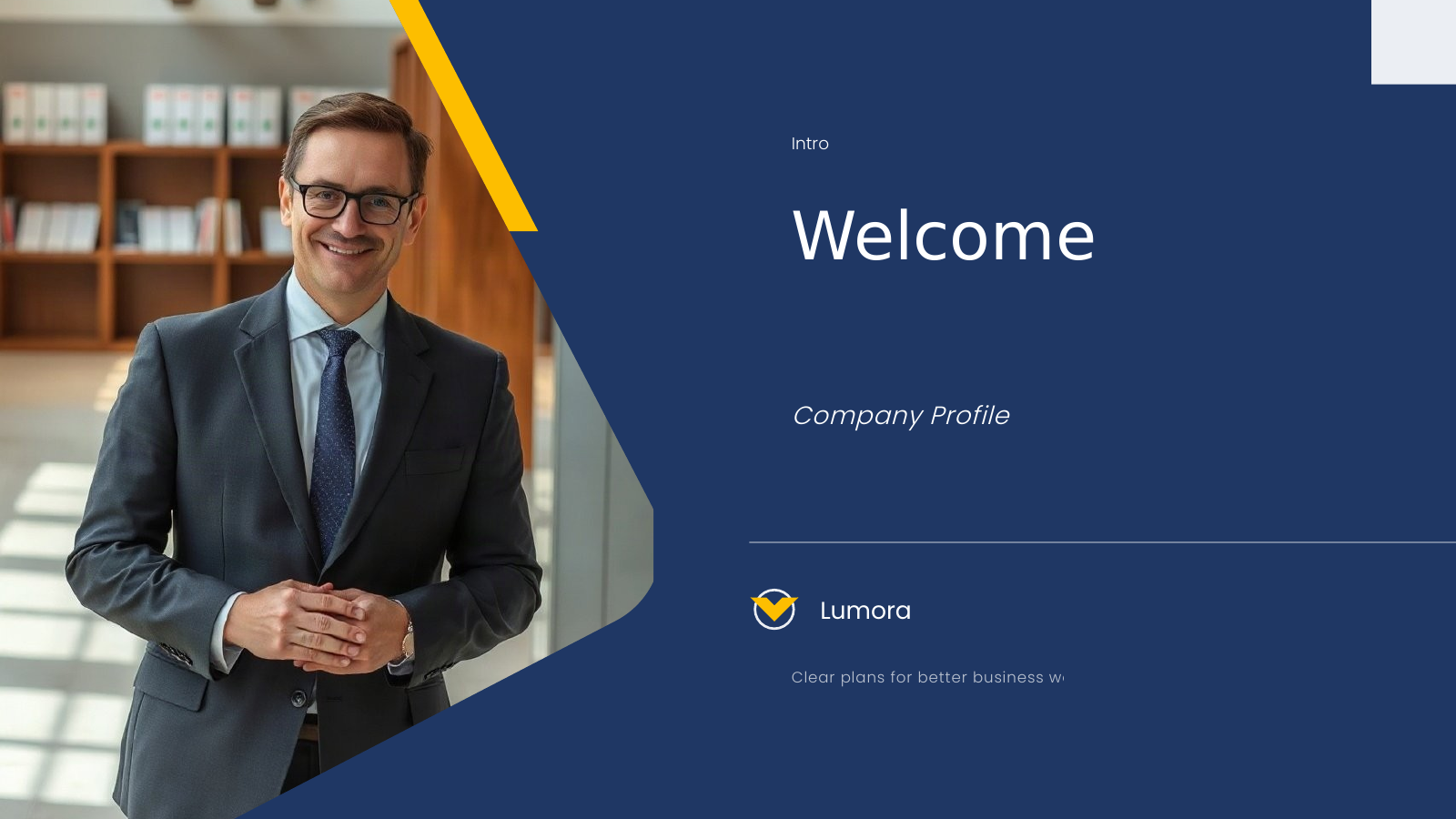 Corporate Company Profile template cover slide