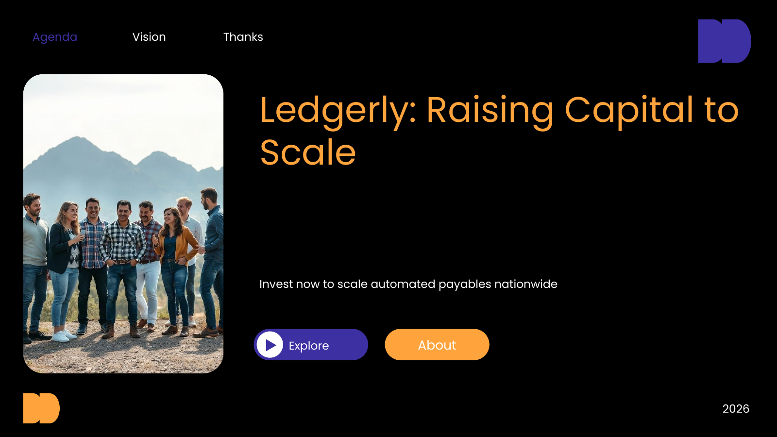 Startup Investor Pitch template cover slide