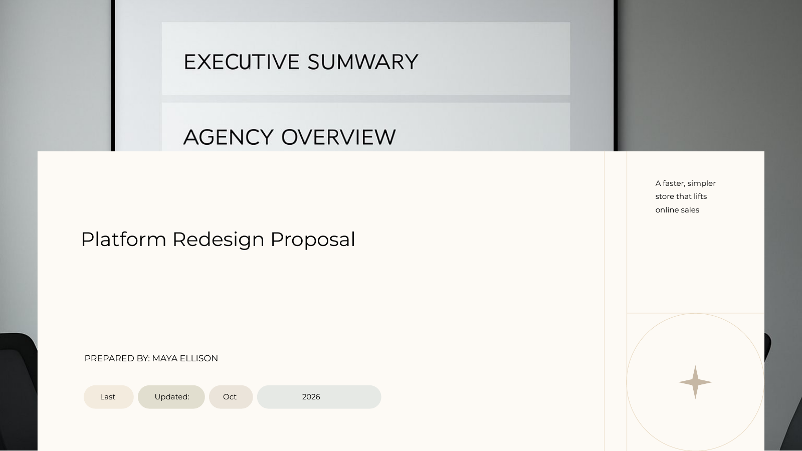 Client Project Proposal template cover slide