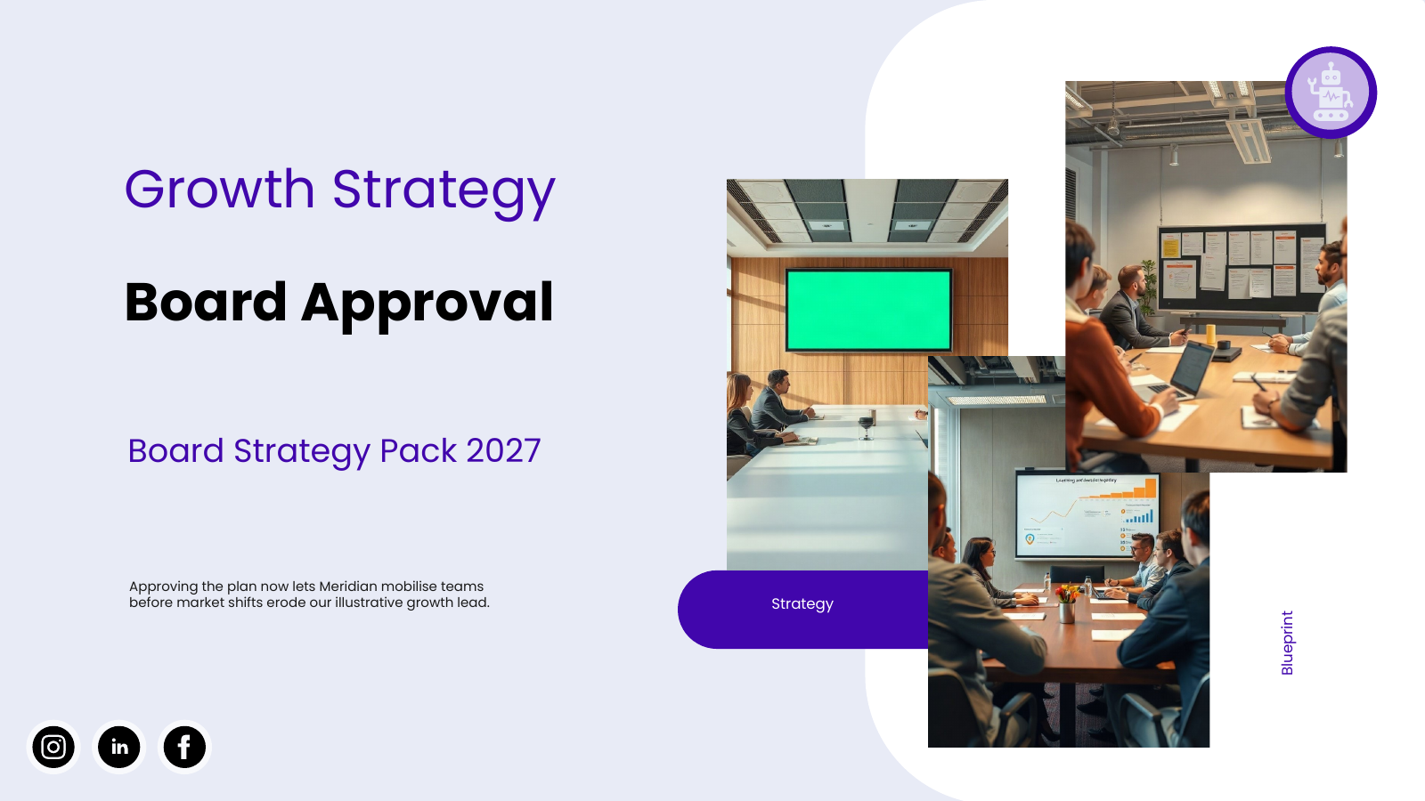 Board Strategy Pack template cover slide