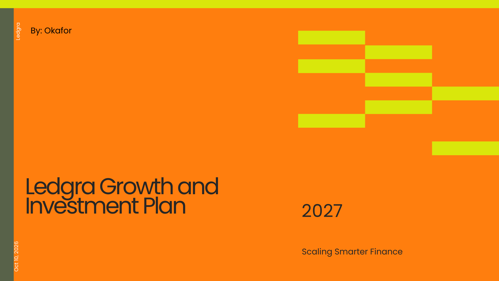 Business Plan for Growth and Investment template cover slide