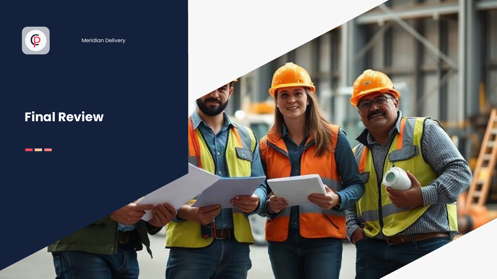 Project Delivery and Close-Out Update template cover slide