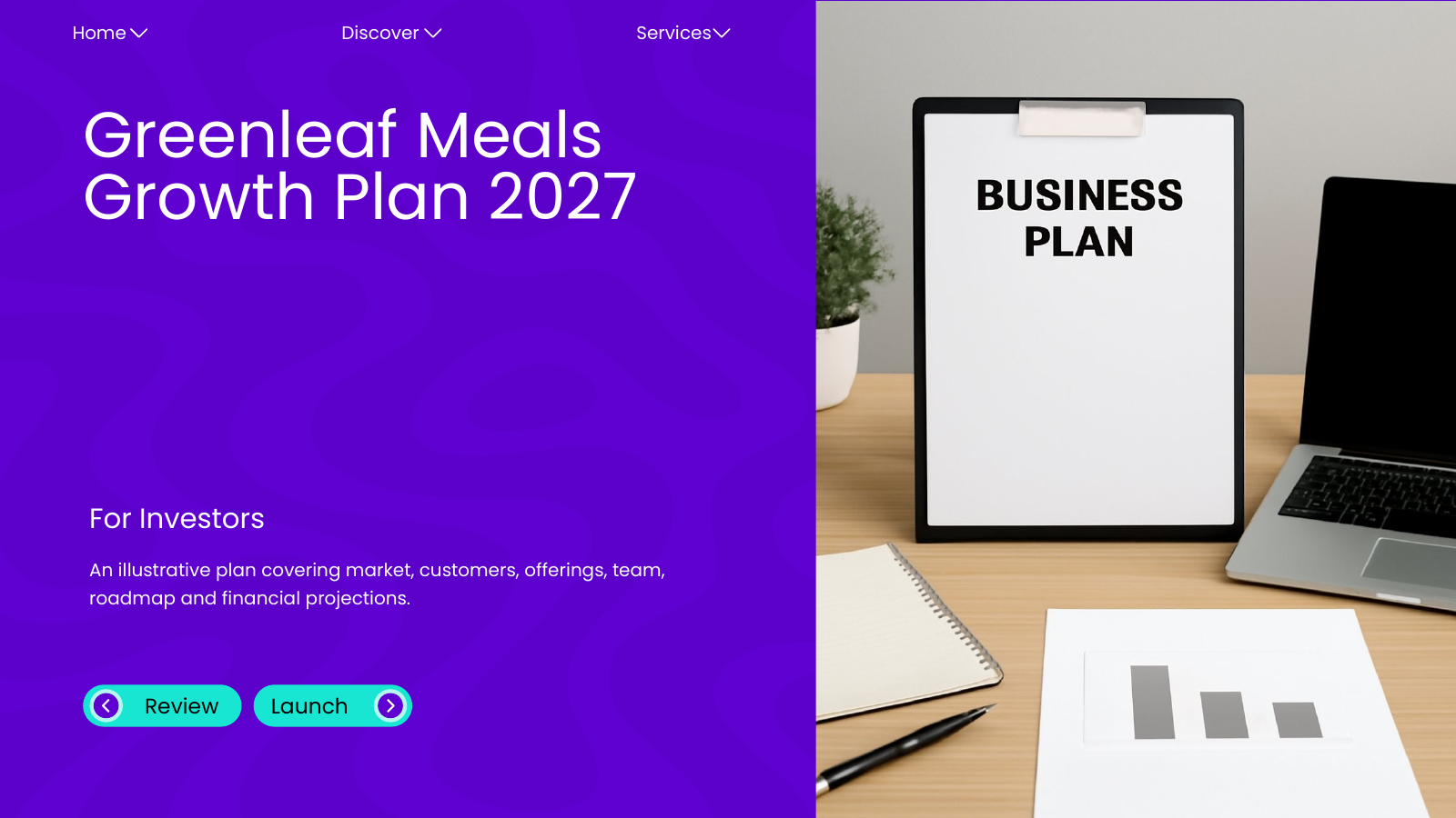 Entrepreneur Business Plan template cover slide
