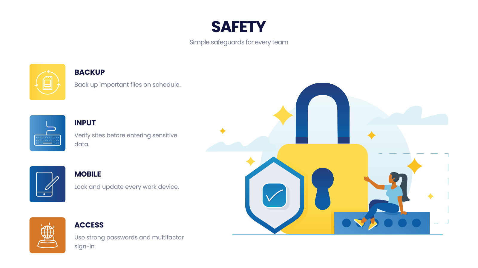 Cybersecurity Awareness and Protection template cover slide