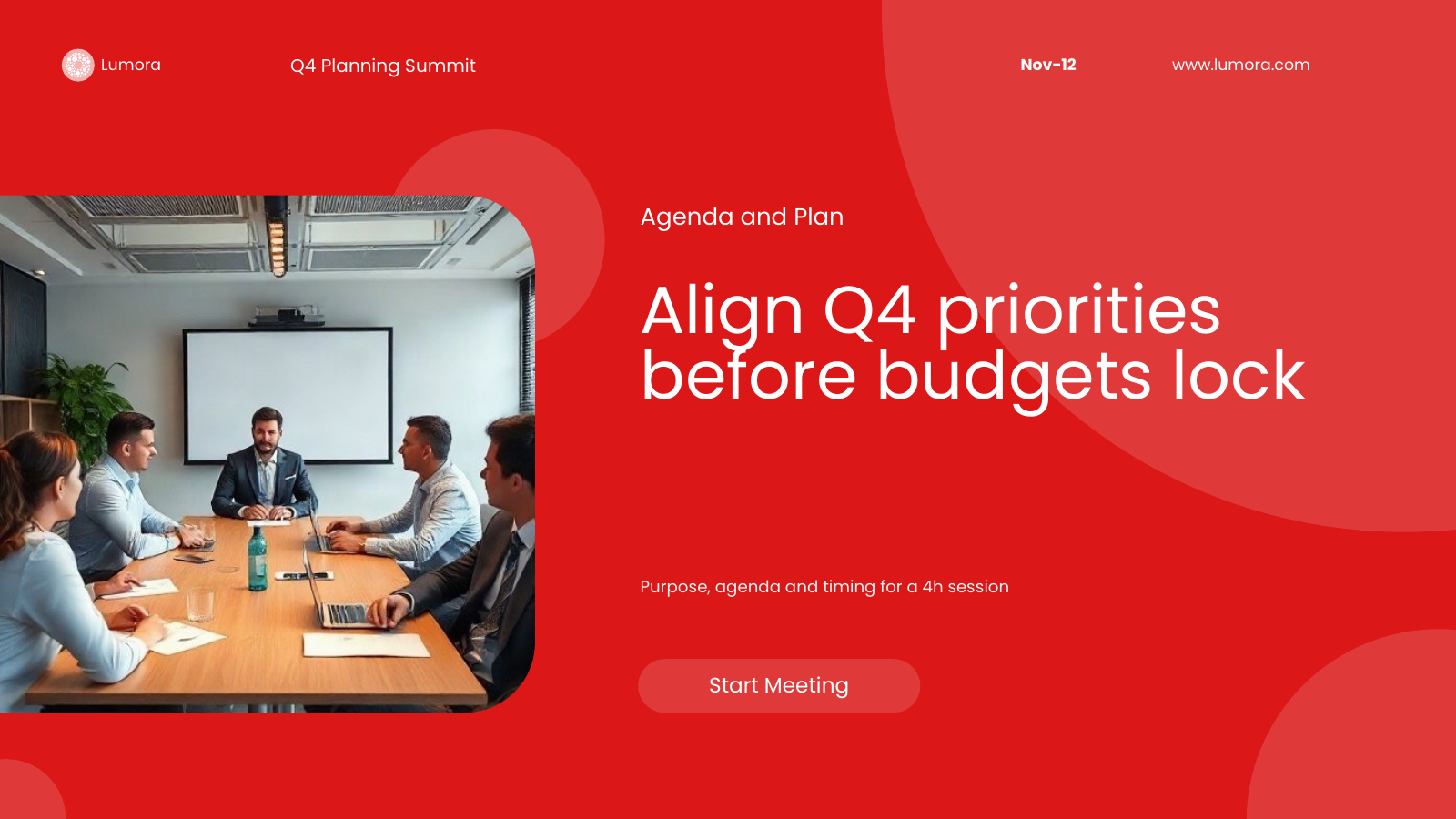 Meeting Plan and Agenda template cover slide