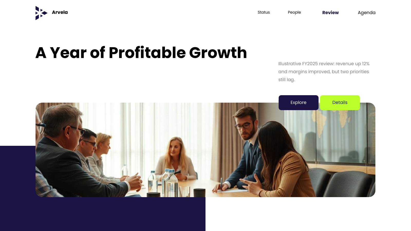 Annual Business Review template cover slide