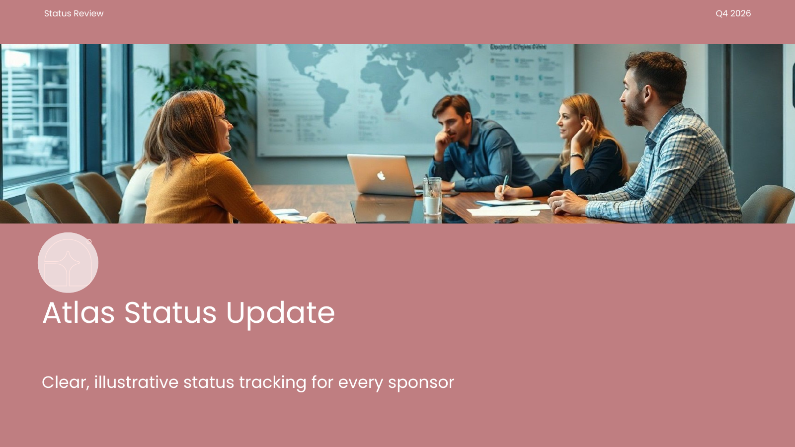 Project Status Report template cover slide