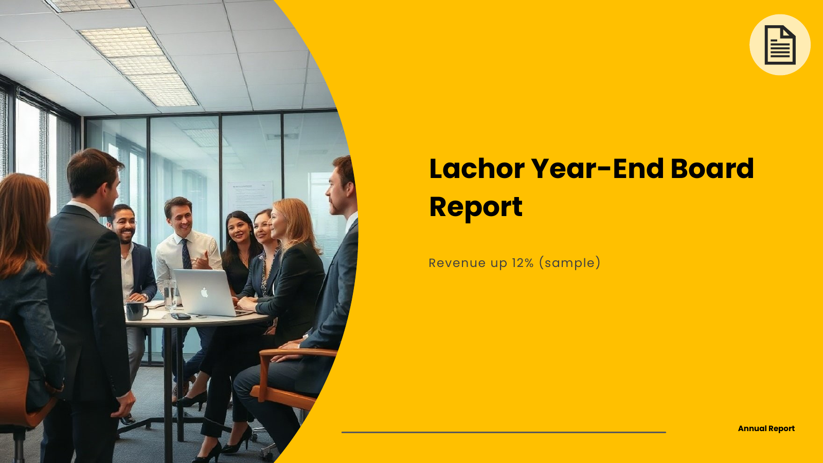 CEO Annual Results Report template cover slide