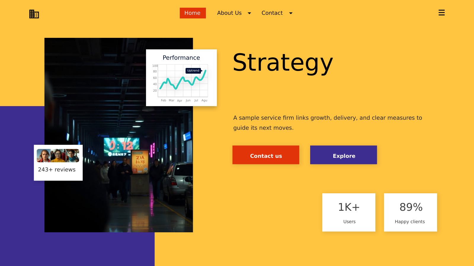 Executive Strategy and Performance template cover slide