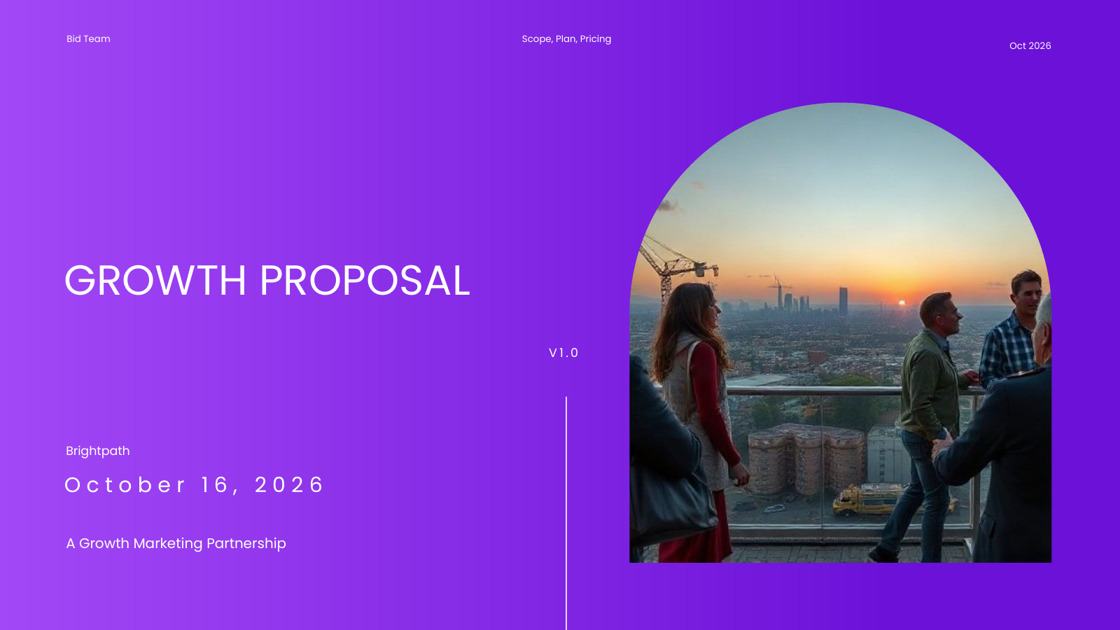 Sales Pitch Client Proposal template cover slide