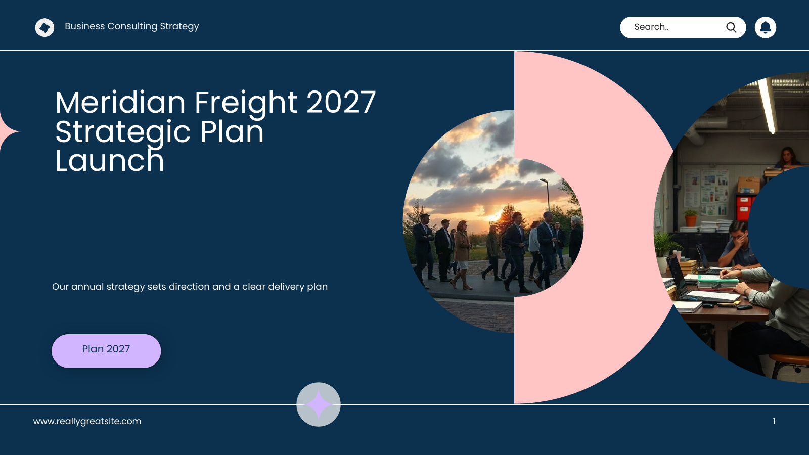 Business Strategy and Transformation Plan template cover slide