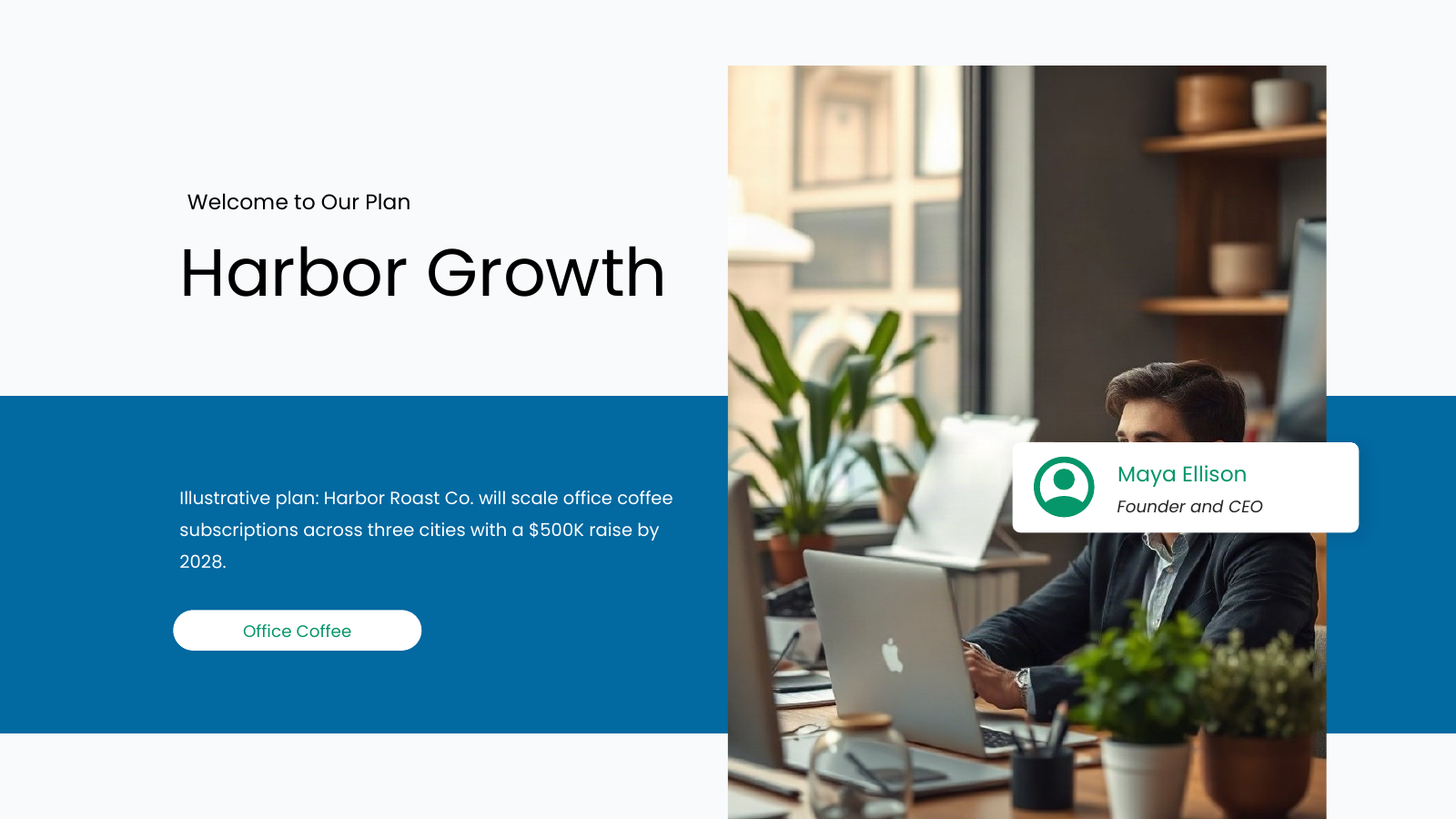 Business Plan template cover slide