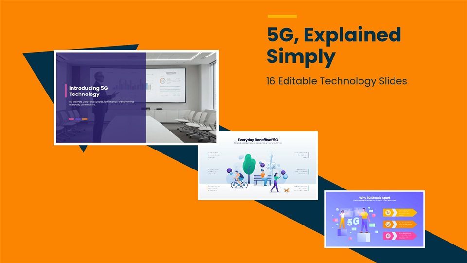 5G Technology Overview Deck template cover slide