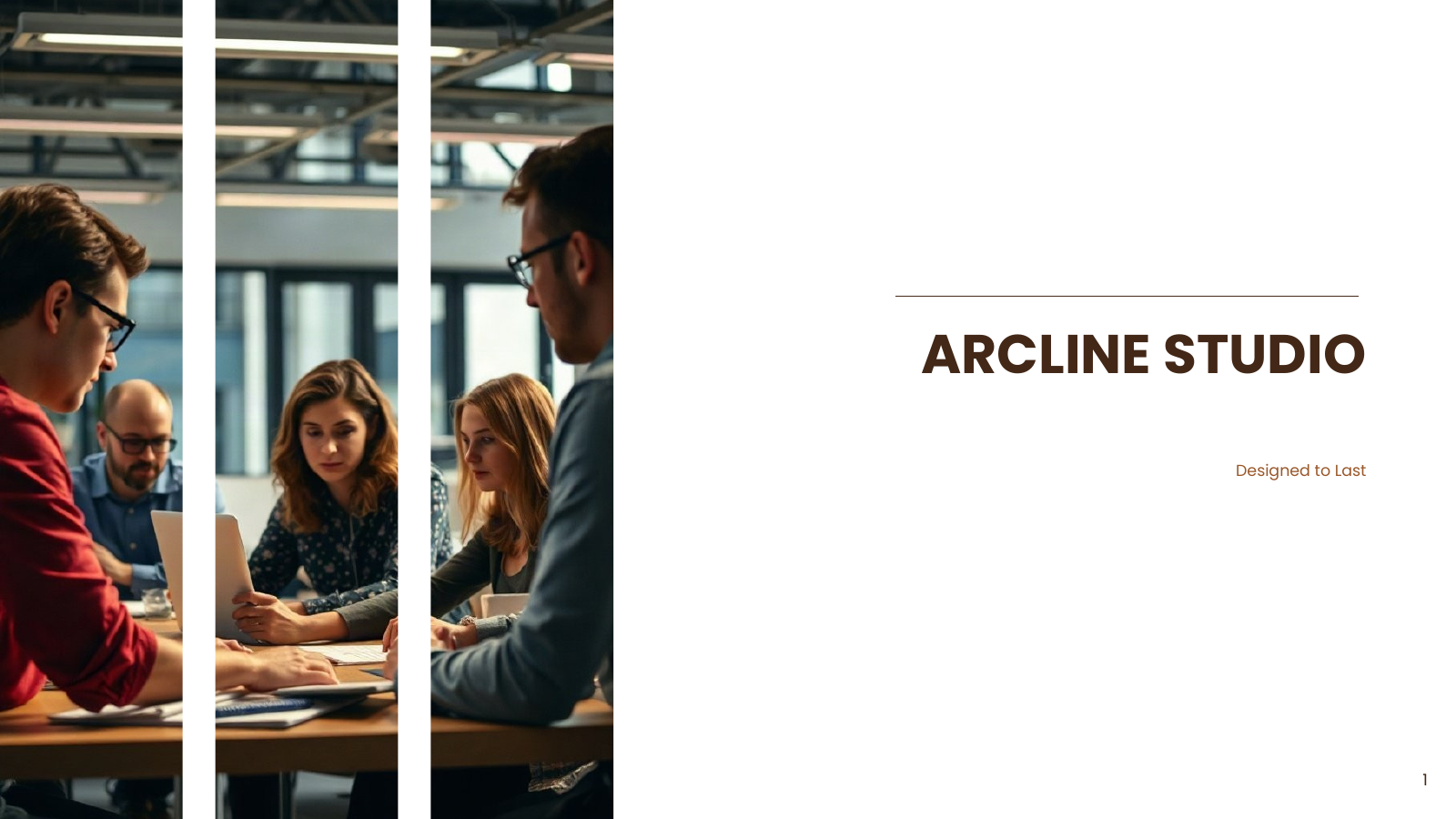Service Firm Company Profile template cover slide