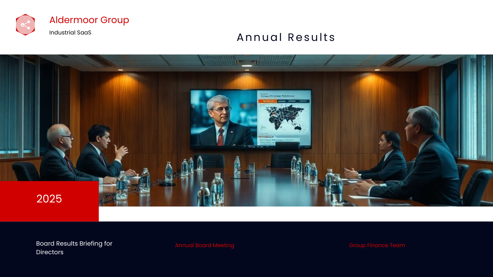 Board Results Briefing template cover slide