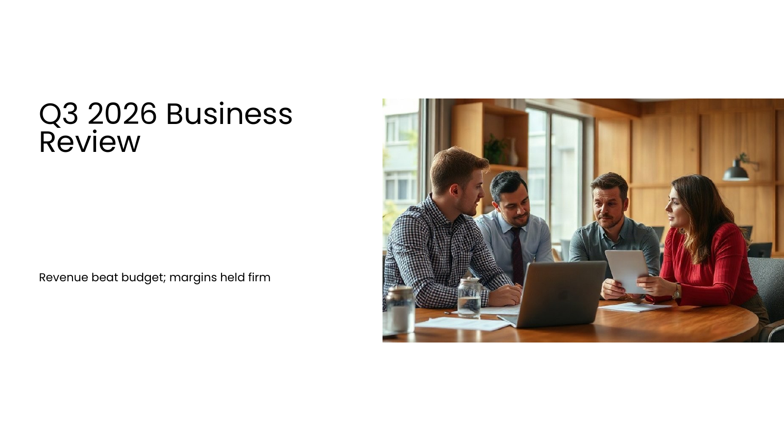 Quarterly Business Review template cover slide
