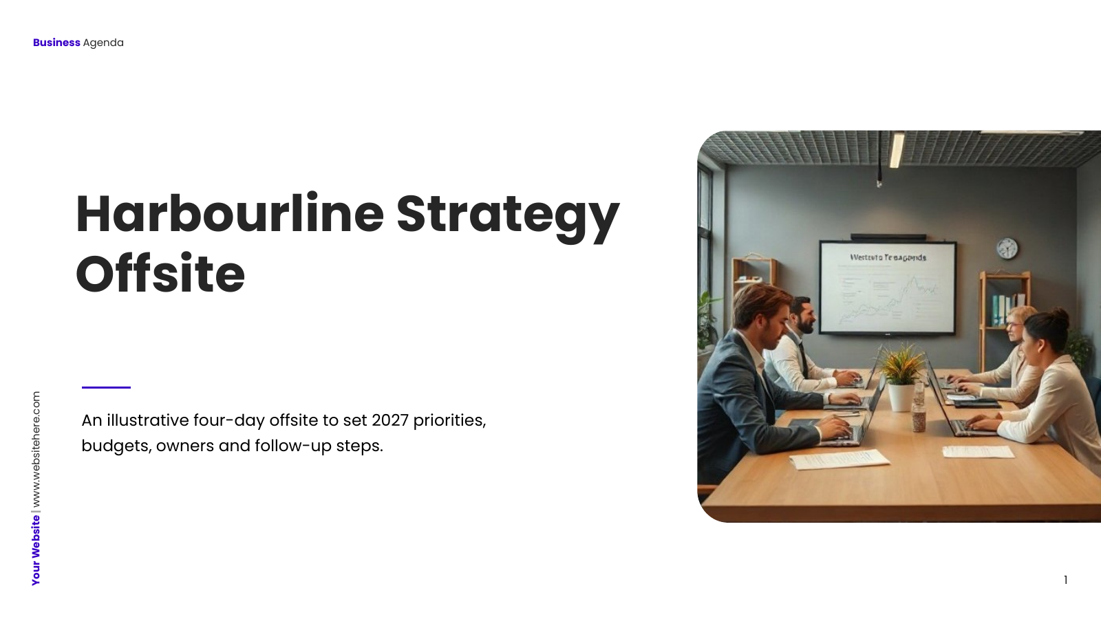 Business Meeting Agenda and Programme template cover slide