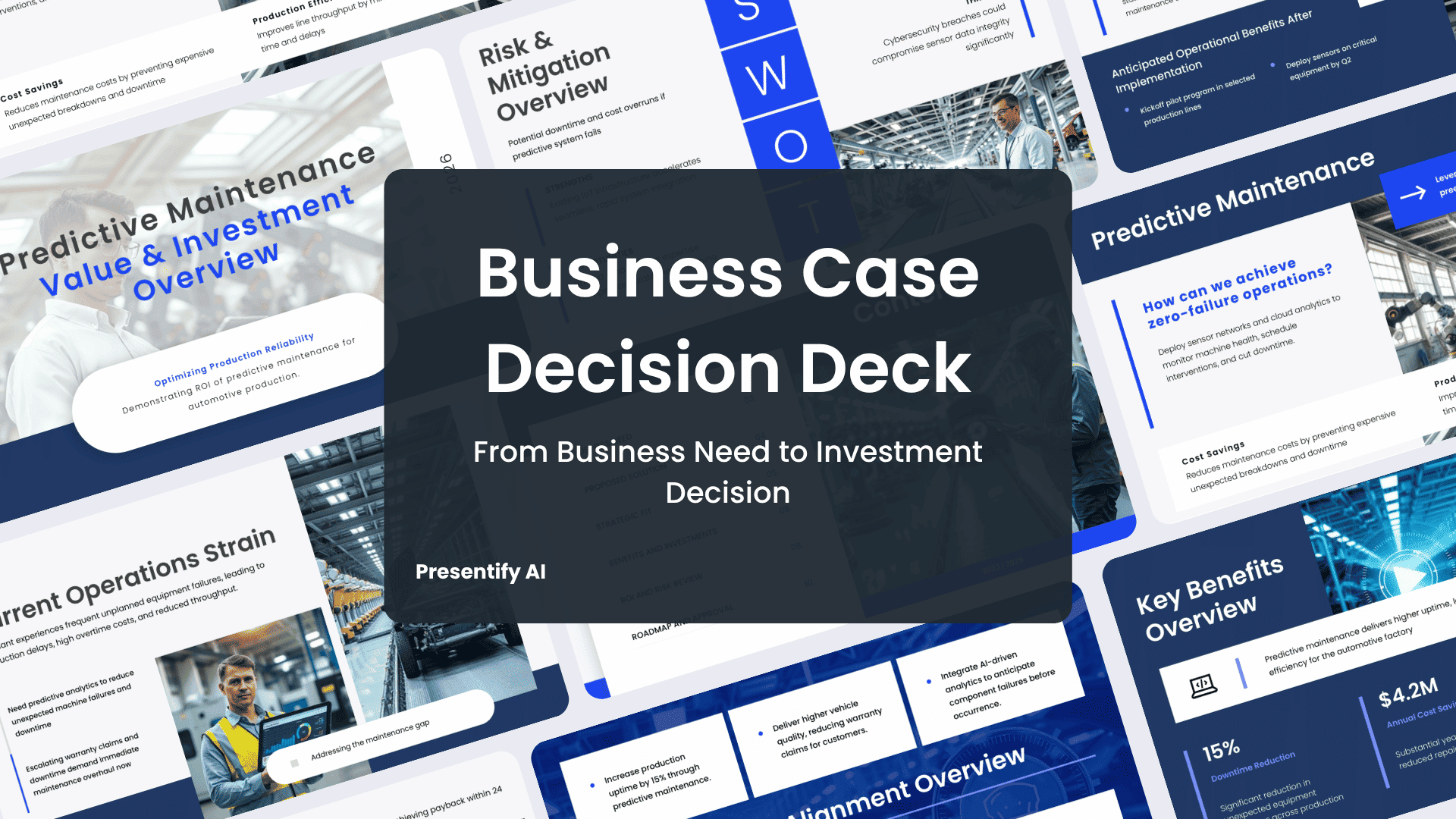 Business Case Decision Deck template cover slide