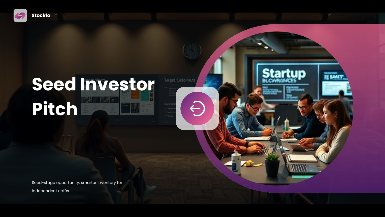 Early-Stage Startup Investment Pitch template cover slide