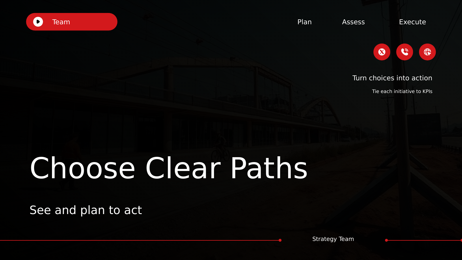 Strategy Frameworks and Performance template cover slide