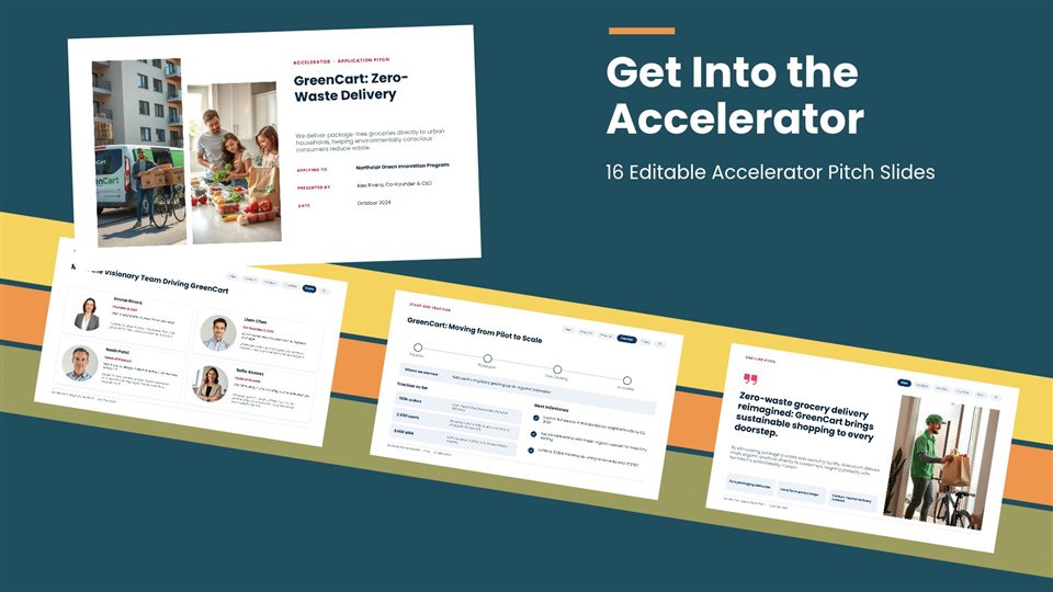 Accelerator Application Pitch Deck template cover slide