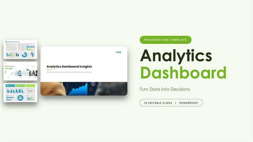 Analytics Dashboard Insights Deck template cover slide
