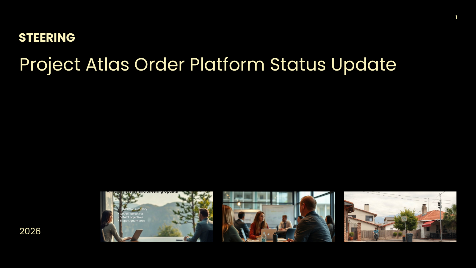 Project Status and Steering Committee Update template cover slide