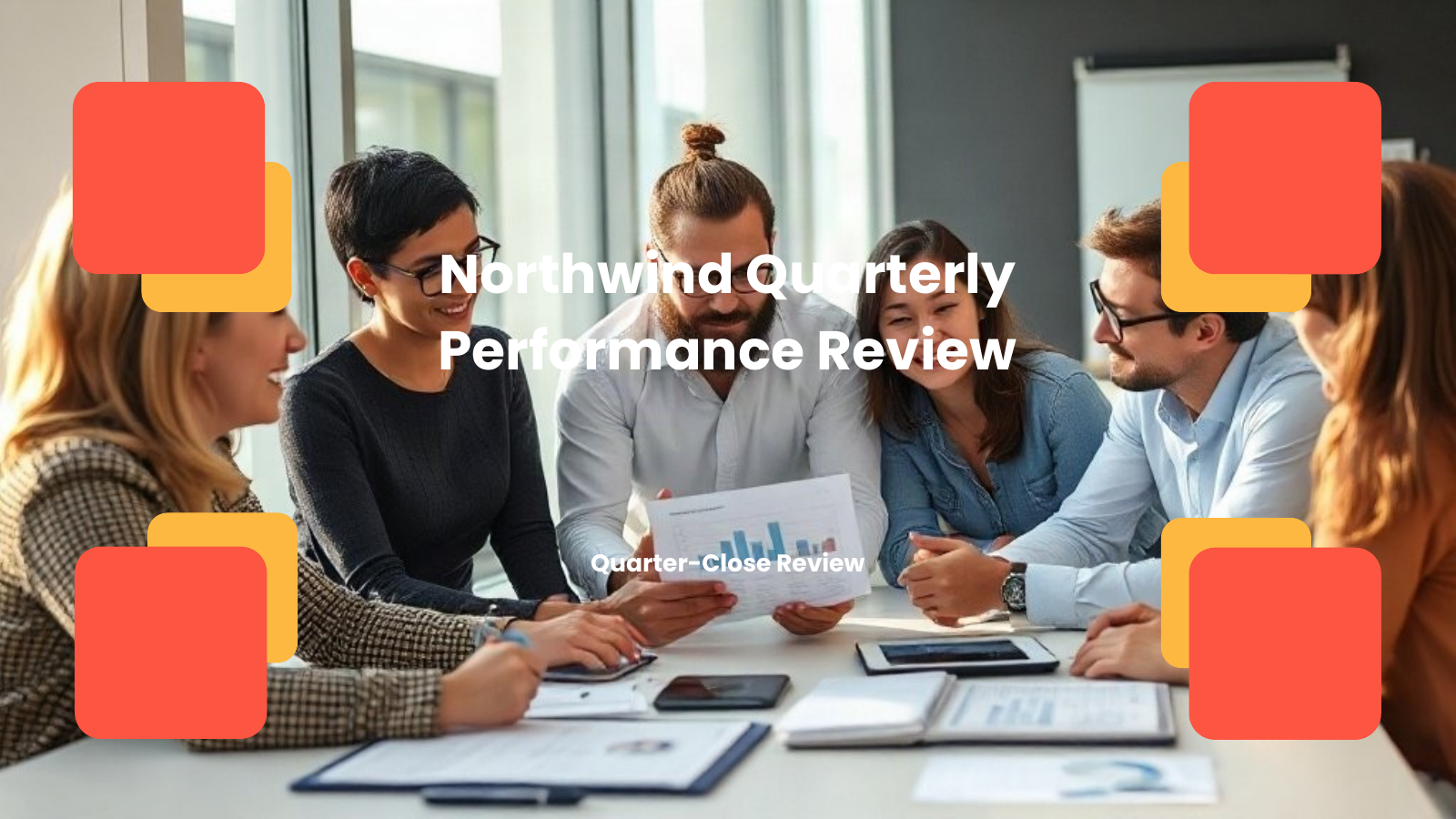 Quarterly Organisation Performance Review template cover slide