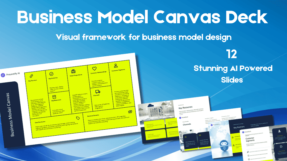 Business Model Canvas template cover slide