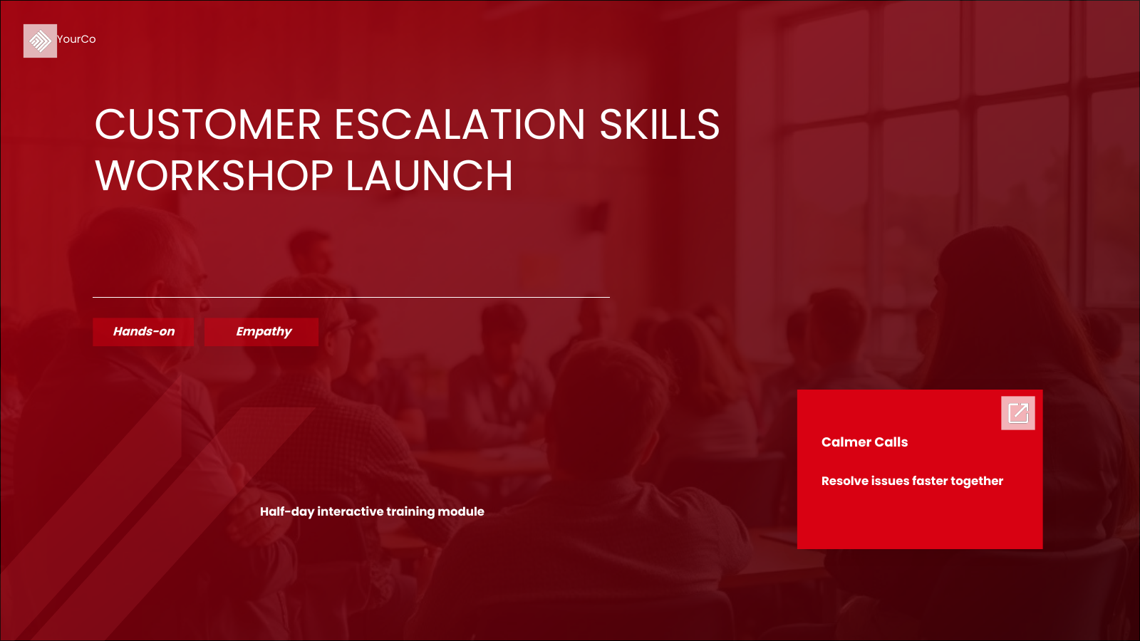 Employee Training Workshop template cover slide