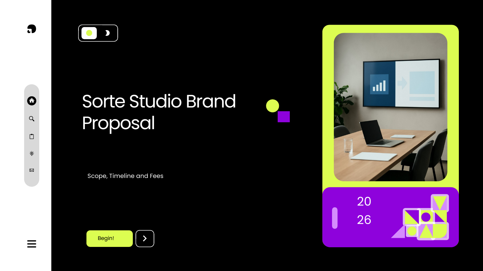Agency Project Proposal (Dark) template cover slide