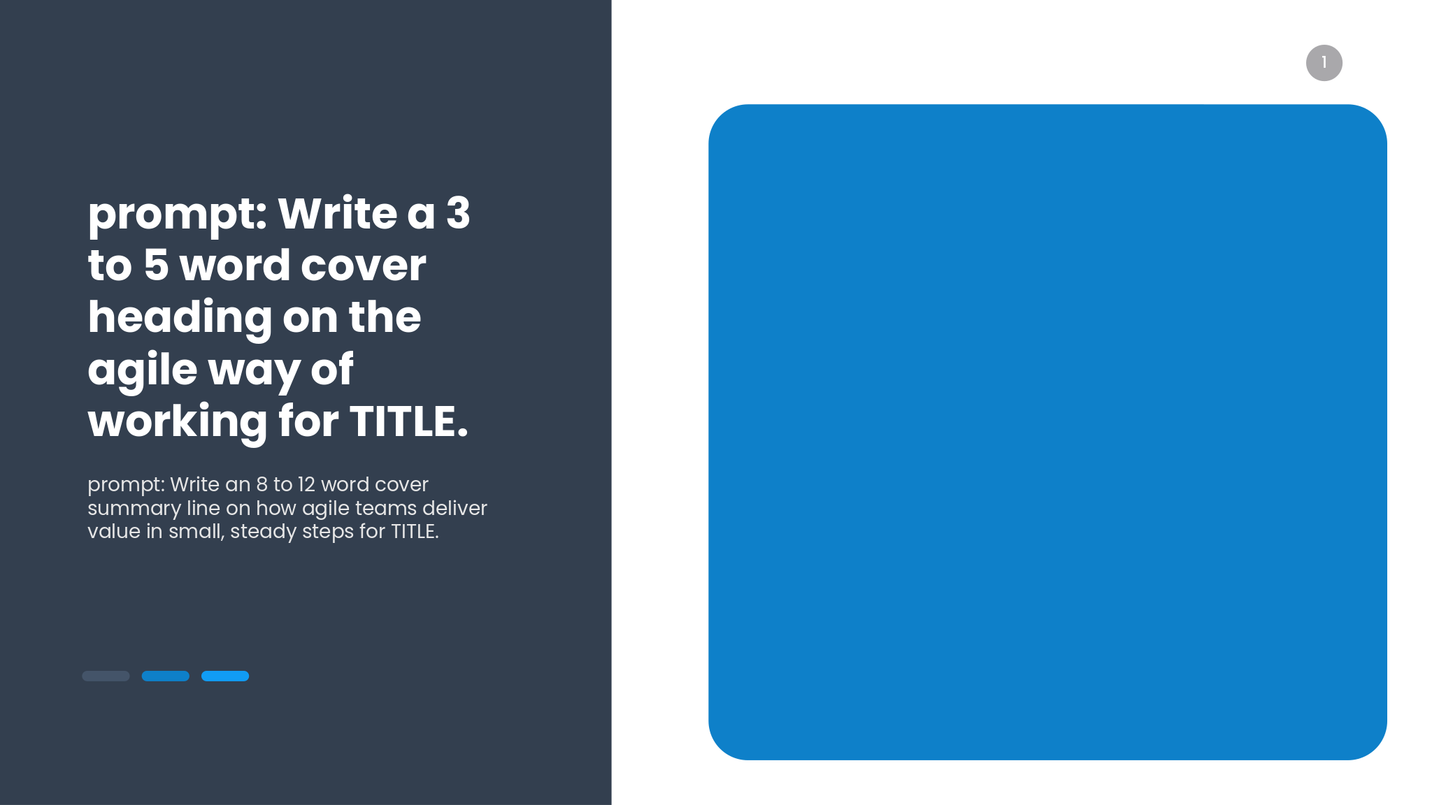 Agile Way Of Working Deck template cover slide