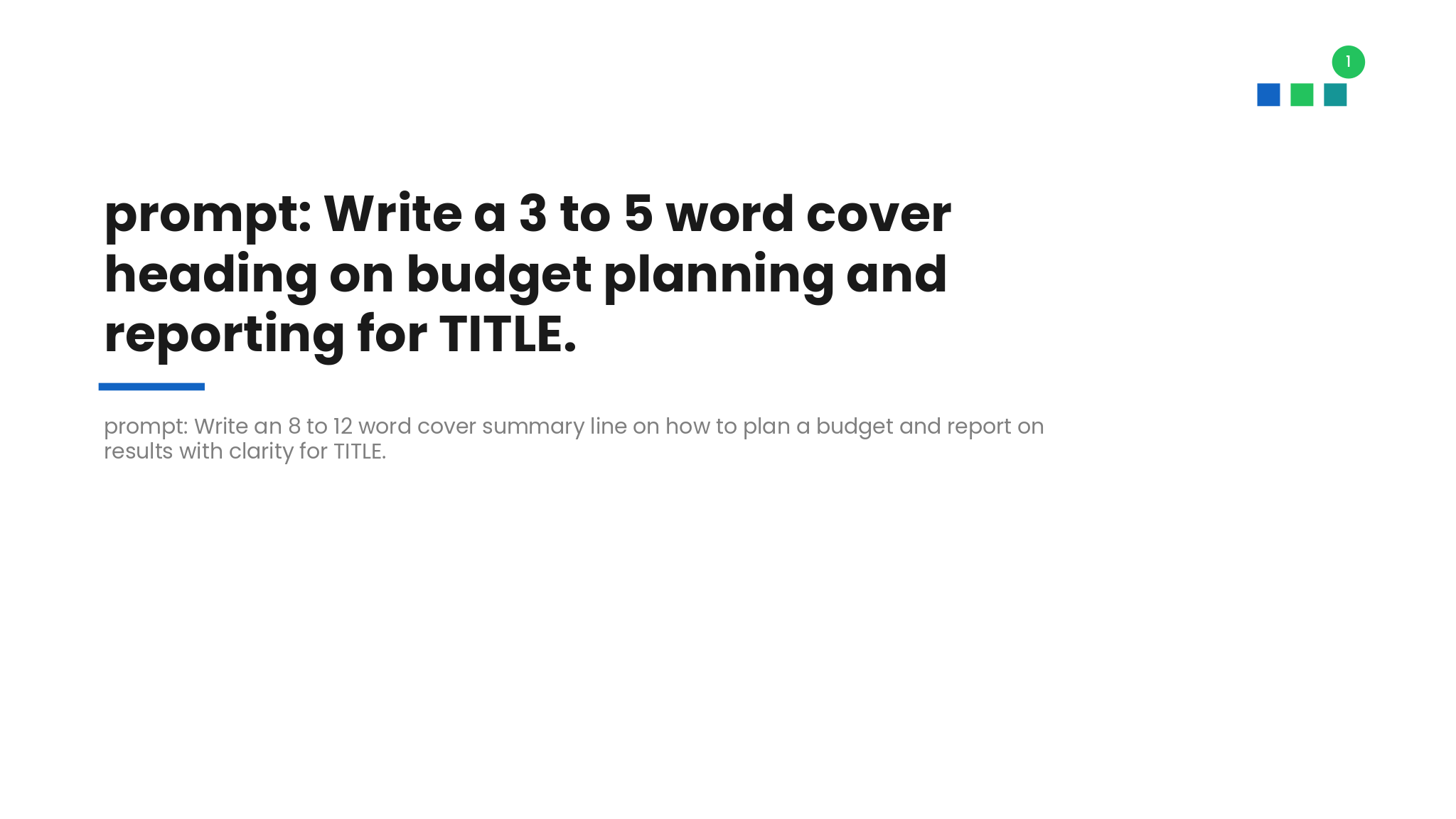 Budget Planning And Reporting Deck template cover slide