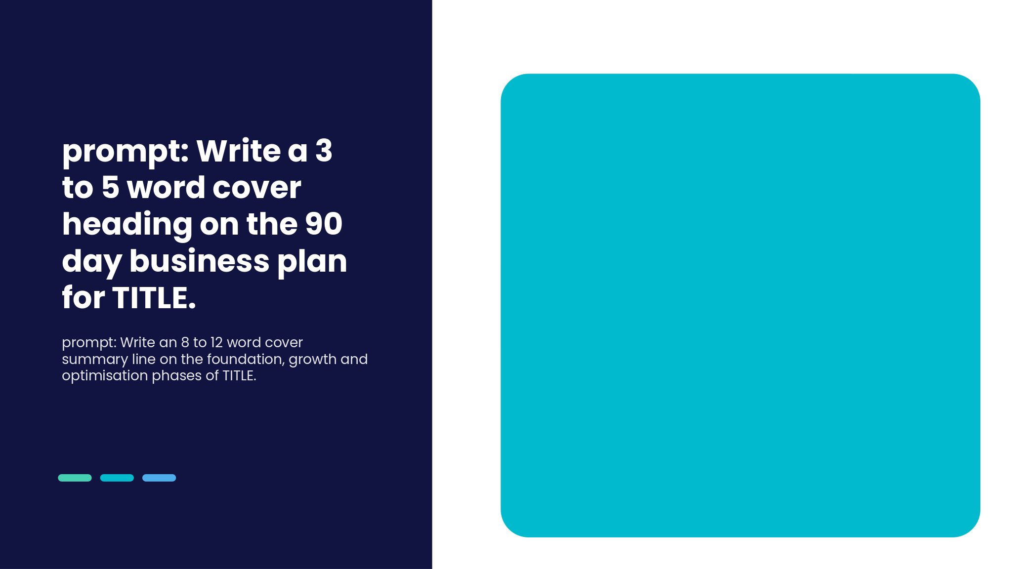 30 60 90 Day Business Plan Deck template cover slide
