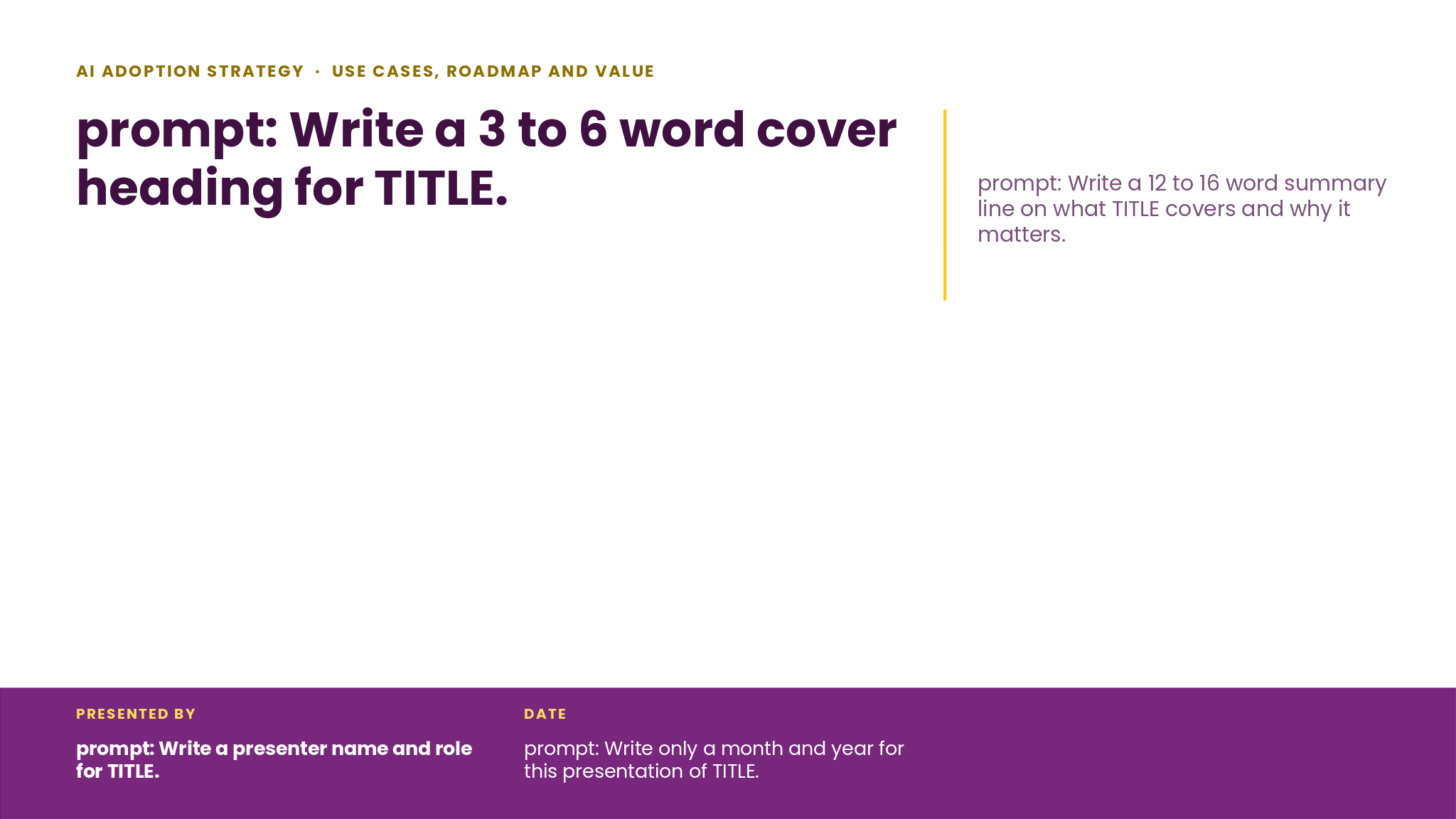 AI Adoption Strategy Mulberry Presentation Deck template cover slide