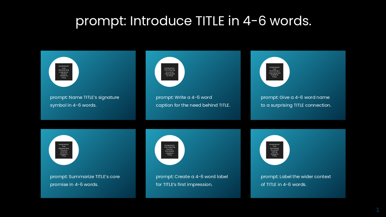 Icons_Teal_On_Black template cover slide