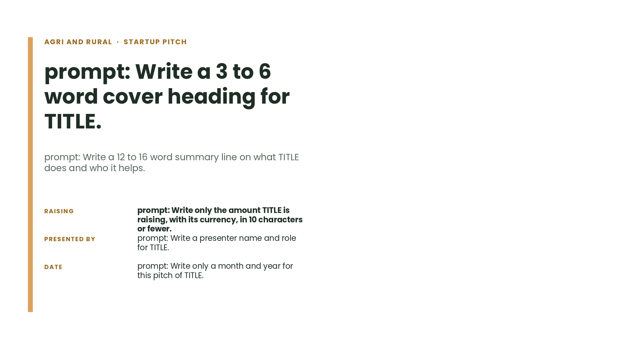 Agri And Rural Startup Pitch Deck template cover slide