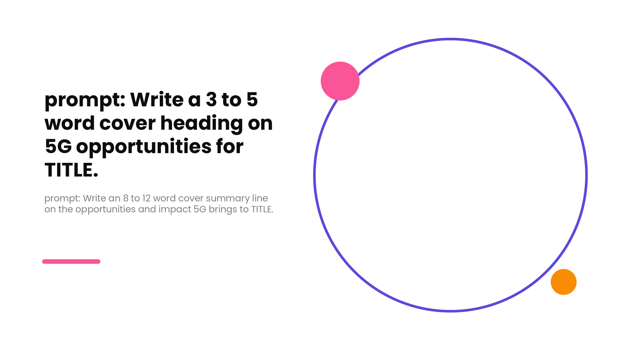 5G Opportunities And Impact Deck template cover slide