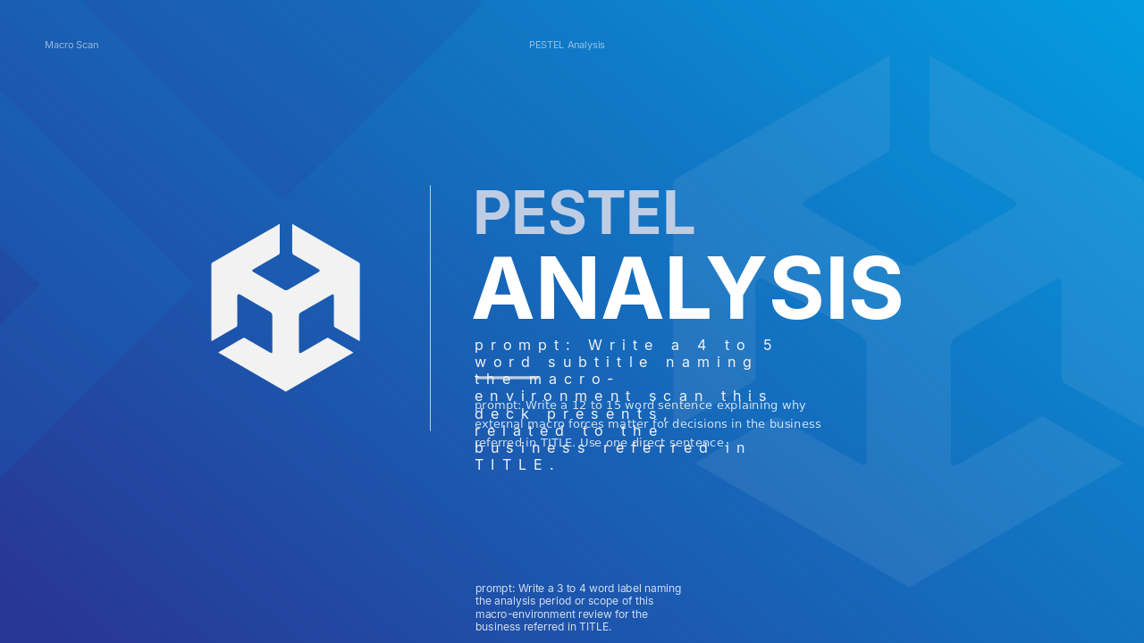 PESTEL Macro Environment Analysis template cover slide